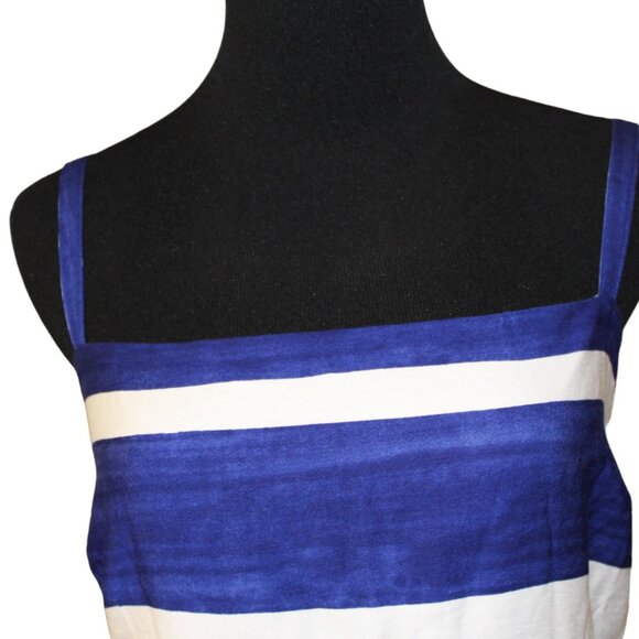 Ann Taylor Dress LOFT Nautical Blue Stripe Summer Women’s Size 14 NWT's - Picture 5 of 16